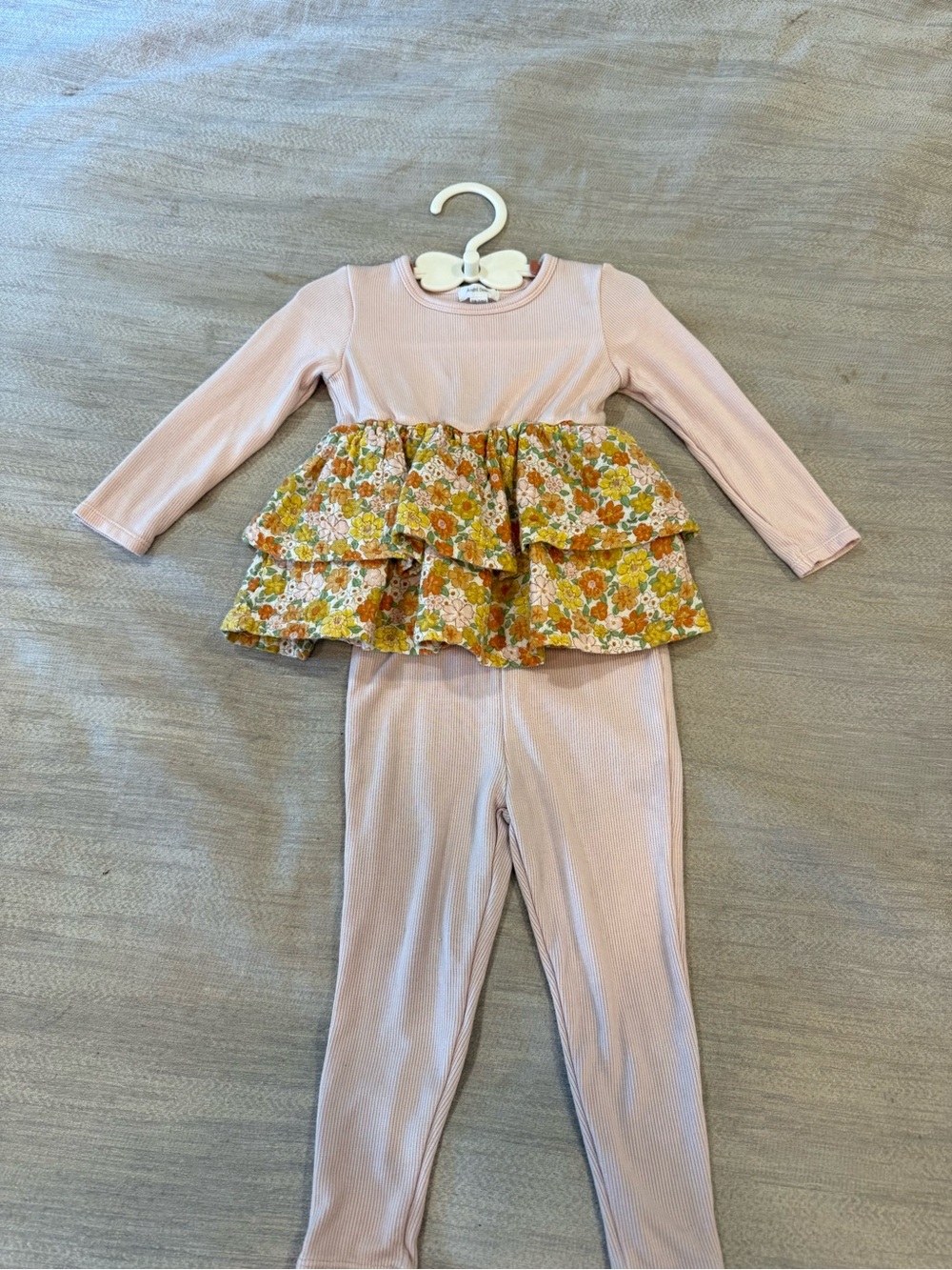 Angel Dear Ribbed Pale Pink Toddler Top